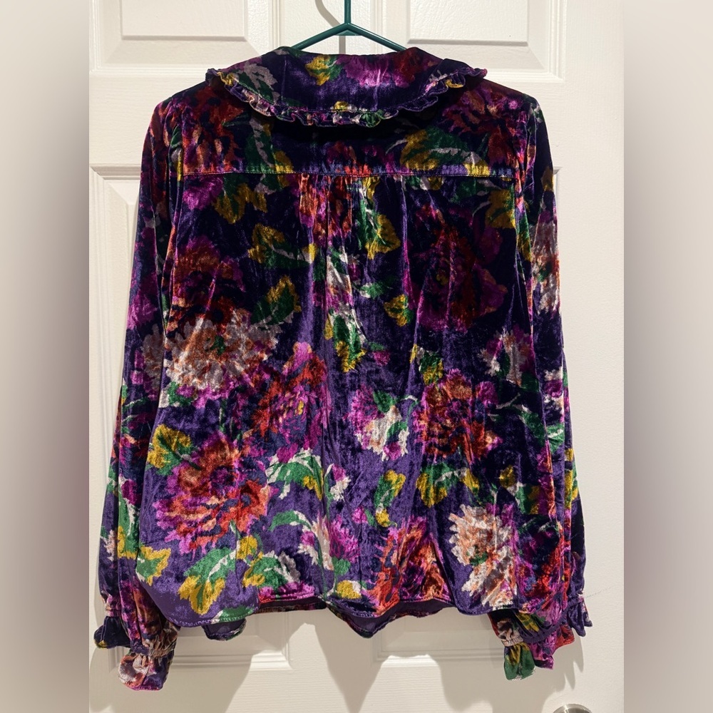NWT Anthropologie Size Large The Keira Collared Button-Front Blouse by Pilcro - Picture 5 of 10